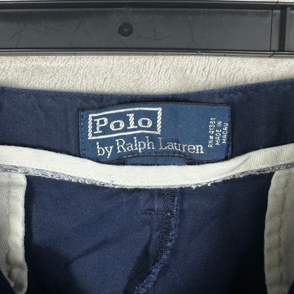 Polo Ralph Lauren Shorts Mens 34 Navy Blue Chino Cotton‎ Classic Casual Preppy - Picture 2 of 6